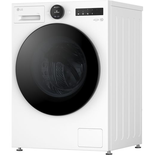 LG VX70 Series AI Direct Drive™ F4X7011TWB 11kg Washing Machine with 1400 rpm - White - Left perspective shot